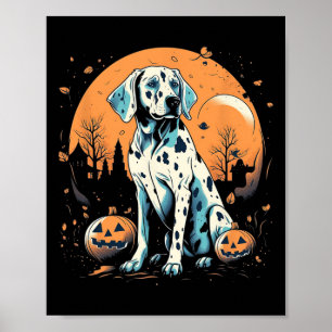 Póster Halloween de calabaza dálmata disfraz perro cachor