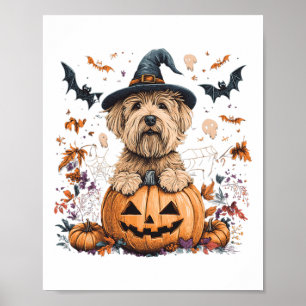 Póster Halloween de calabaza de trigo fresco y más terrib