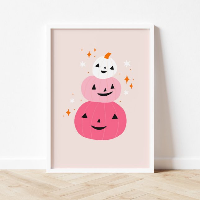 Póster Halloween de calabazas rosas (Subido por el creador)