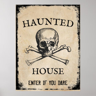 Póster Halloween de casa embrujada