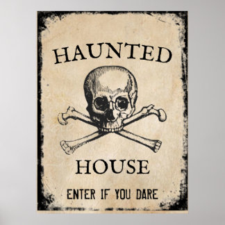 Póster Halloween de casa embrujada