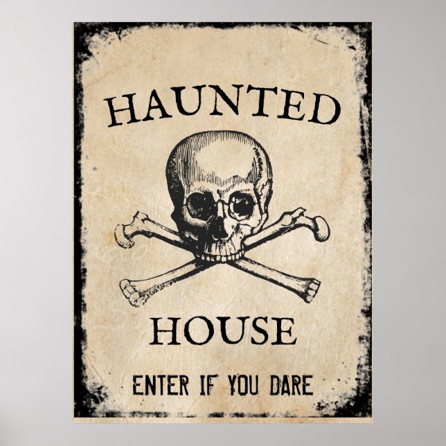 Póster Halloween de casa embrujada (Frente)