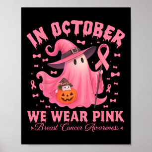 Póster Halloween De Concienciación Sobre El Cáncer De Mam