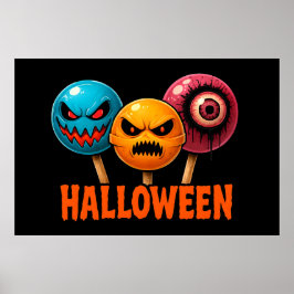 Póster Halloween de dulces siniestros