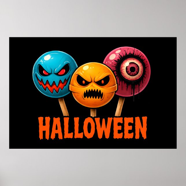 Póster Halloween de dulces siniestros (Frente)