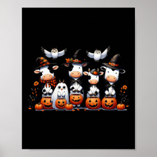 Póster Halloween de Halloween de lechuzas fantasma