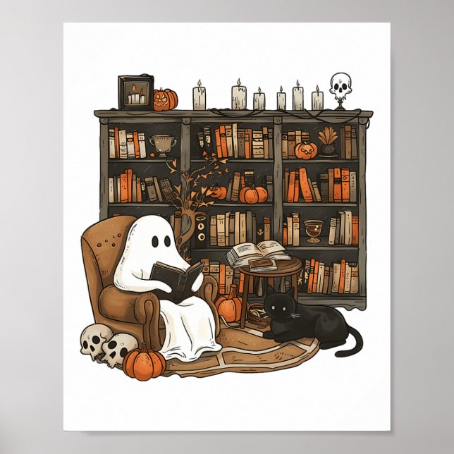 Póster Halloween de la Biblioteca de los Amantes del Libr (Frente)