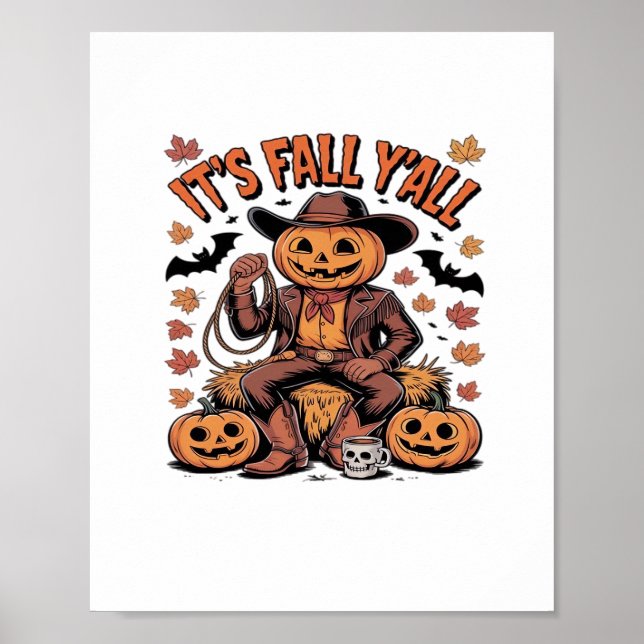 Póster Halloween de la Calabaza de Vaqueros Occidentales  (Frente)