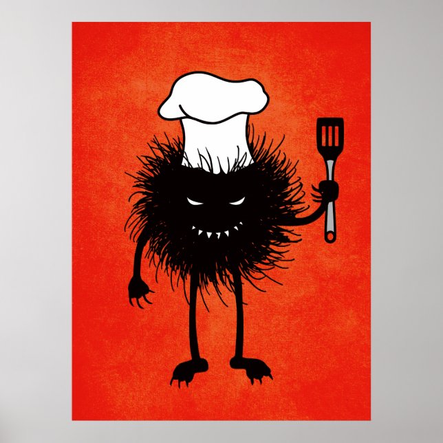 Póster Halloween de la creatura malvada de Cocina (Frente)