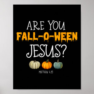 Póster Halloween de la fe cristiana ¿caes entre Jesu?