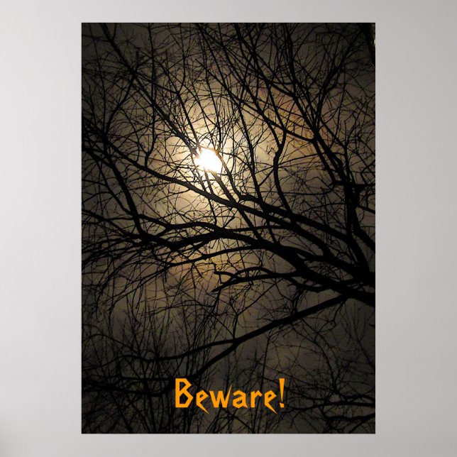 Póster Halloween de la luna mística (Frente)