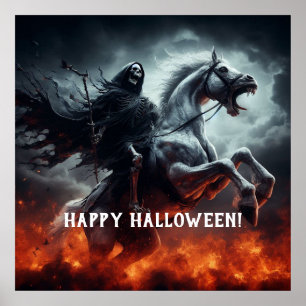 Póster Halloween de la muerte y la palma del mal