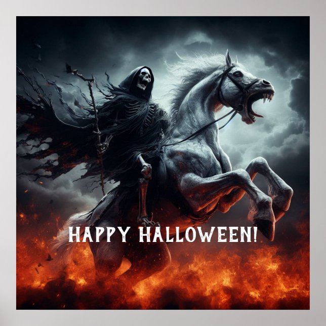 Póster Halloween de la muerte y la palma del mal (Frente)