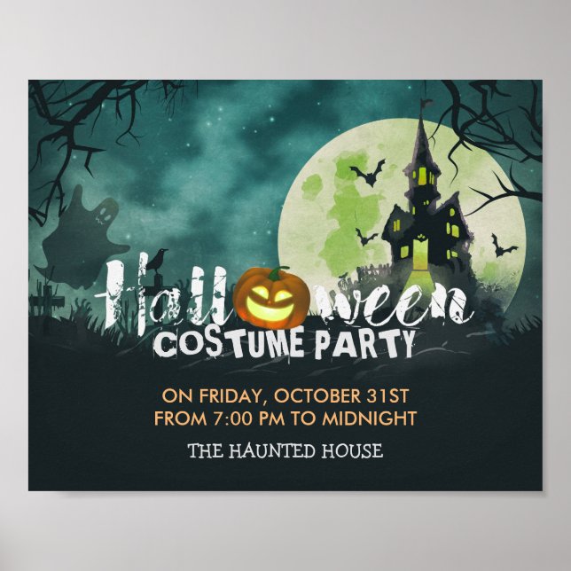 Póster Halloween de la noche del cielo estremecedor de la (Frente)