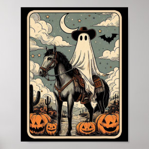 Póster Halloween de la tarjeta Tarot de Fantasma Caballo 