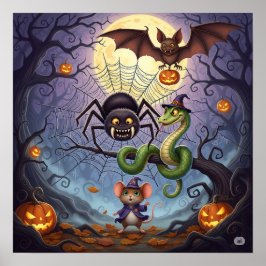 Póster Halloween de los bosques caprichosos