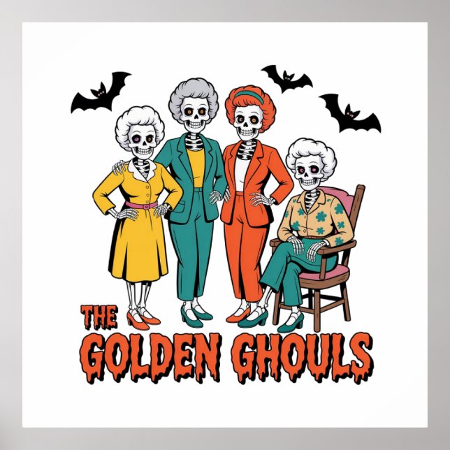 Póster Halloween de los Chicas Golden Ghouls (Frente)