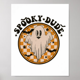 Póster Halloween de los chicos retro de fantasía