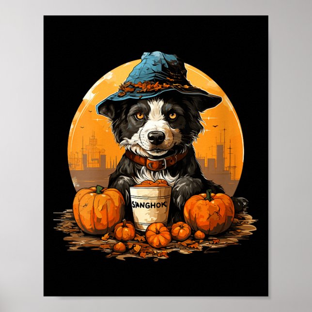 Póster Halloween de perro para mujeres  (Frente)