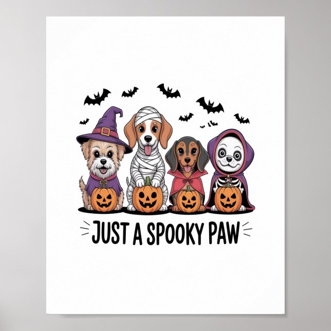 Póster Halloween de perro sólo una patada espeluznante (Frente)