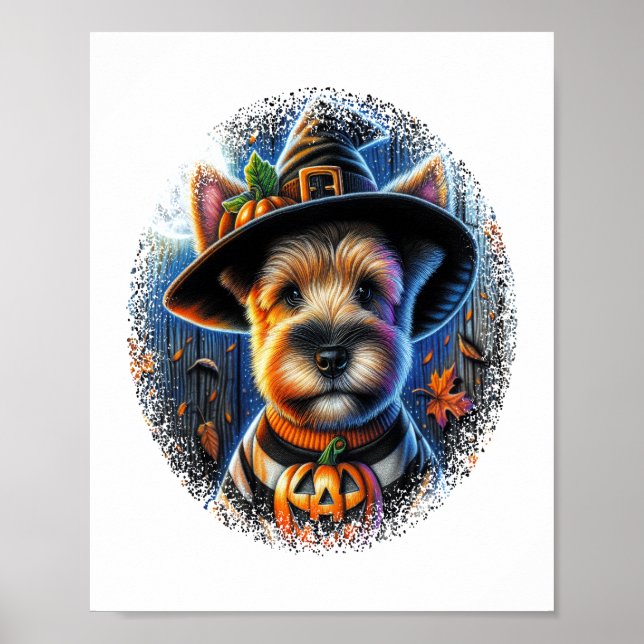 Póster Halloween de Perro Terrier (Frente)