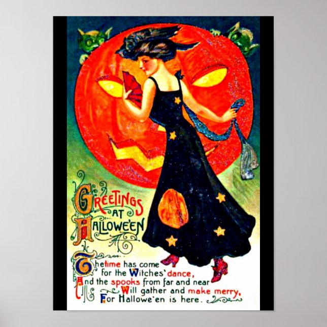Póster Halloween de poster-feriado Art-Vintage 26 (Frente)