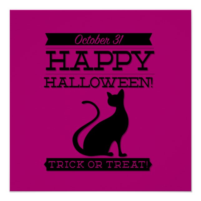 Póster Halloween de retro tipográfico (Anverso)