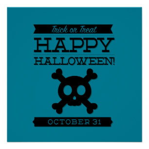 Póster Halloween de retro tipográfico
