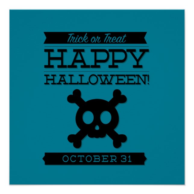 Póster Halloween de retro tipográfico (Anverso)