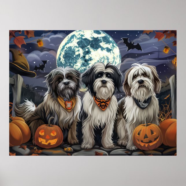 Póster Halloween de terror tibetano espeluznante (Frente)