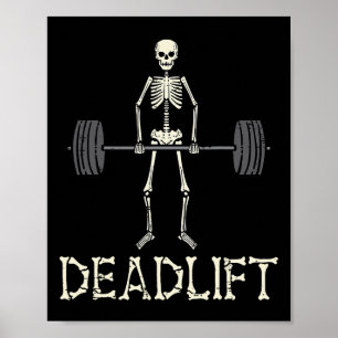 Póster Halloween Deadlift Skeleton Gym Workout Me