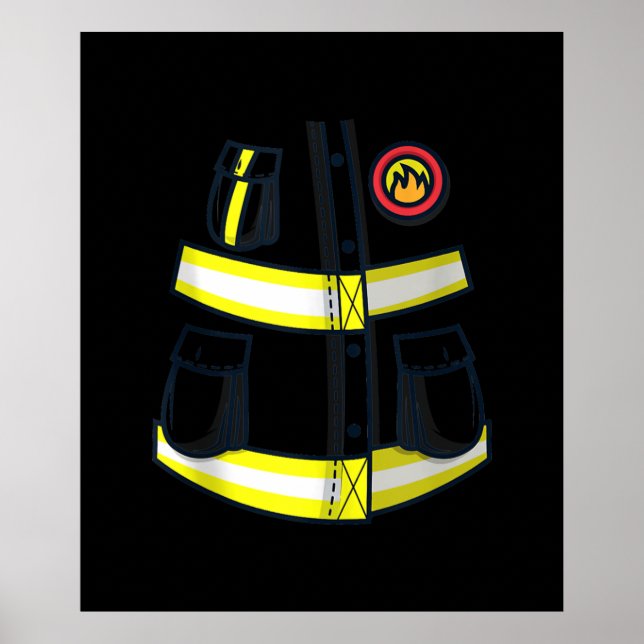 Póster Halloween del disfraz de bombero (Frente)