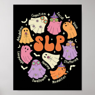 Póster Halloween del patólogo del lenguaje de la terapia