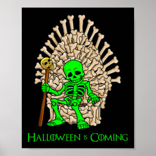 Póster Halloween del Trono de Huesos de Skeleton