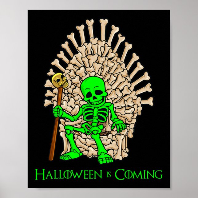 Póster Halloween del Trono de Huesos de Skeleton (Frente)