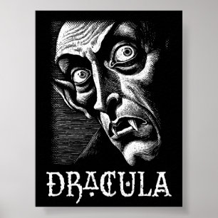 Póster Halloween del vómito gótico clásico de Drácula