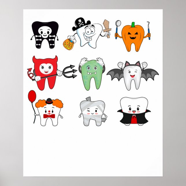 Póster halloween dental (Frente)