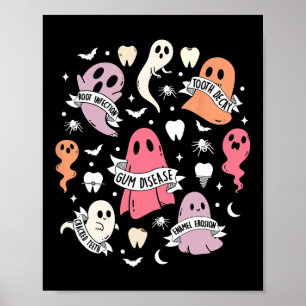 Póster Halloween Dental Ghost Spooky Dental Hygienist