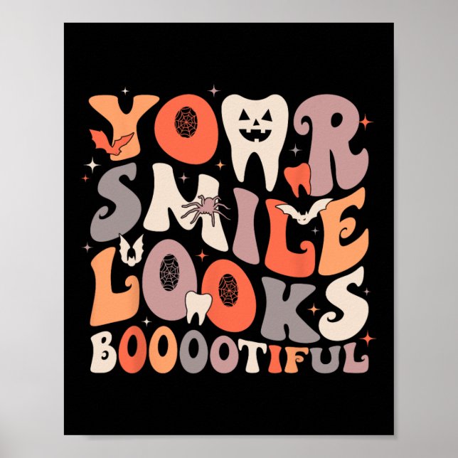 Póster Halloween Dientes divertidos Dentistas Fantasma Tu (Frente)