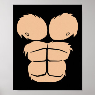 Póster Halloween Disstume Fun Mono Gorila Chest Suit Ha