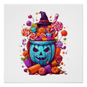 Póster Halloween divertido 