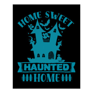 Póster Halloween divertido de la CASA CASADA
