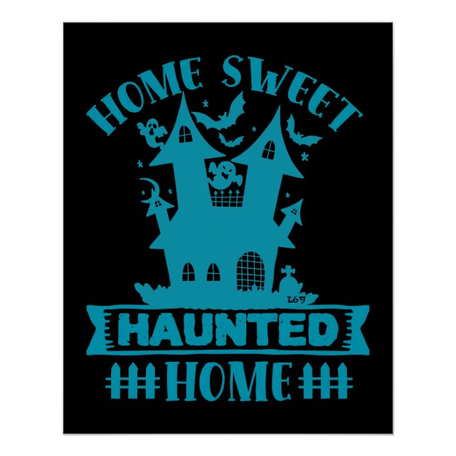 Póster Halloween divertido de la CASA CASADA (Anverso)