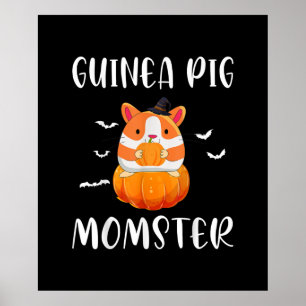 Póster Halloween divertido de la mofa de cerdo guineana