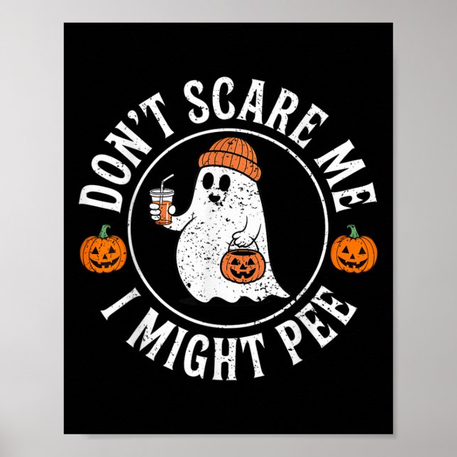 Póster Halloween divertido no me llames Gh. (Frente)