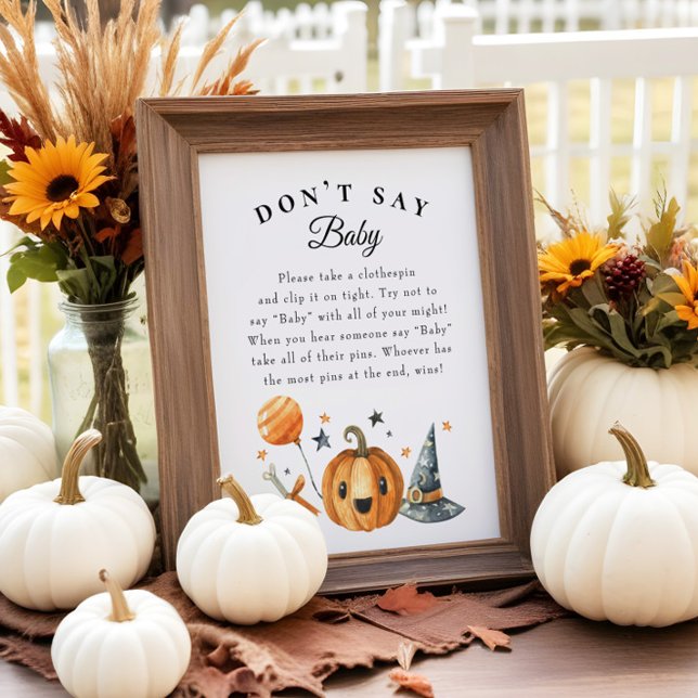 Póster Halloween "Don't Say Baby" Baby Shower Game Poster (Subido por el creador)