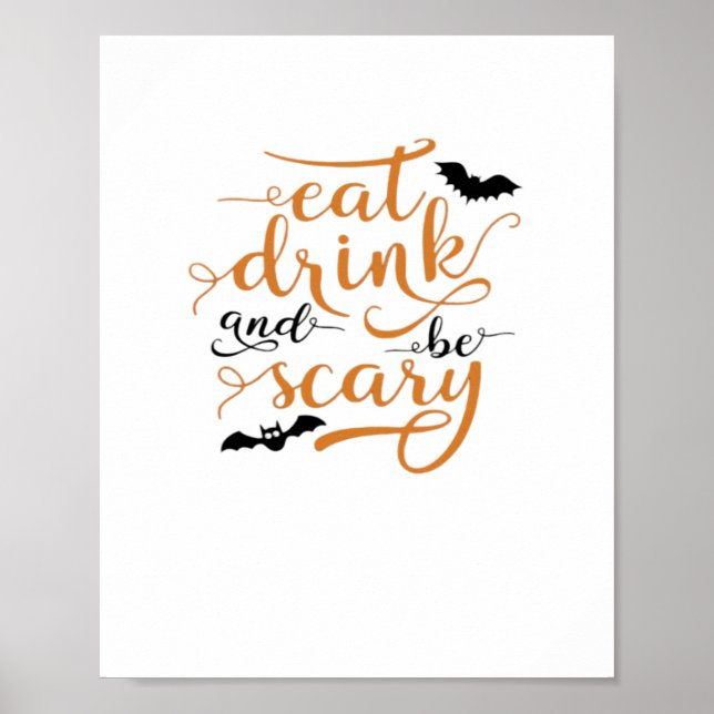 Póster Halloween Eat Drink And Be Scary Creative Casual (Frente)