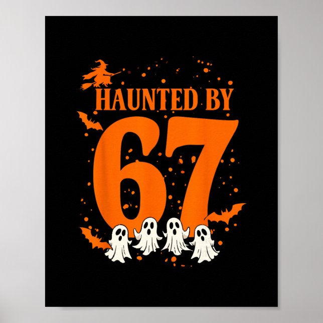 Póster Halloween Embrujado Embrujado 67 Número 67 Seis Si (Frente)