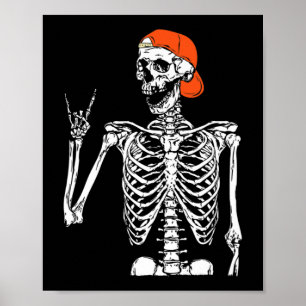 Póster Halloween en el esqueleto de un cohete divertido