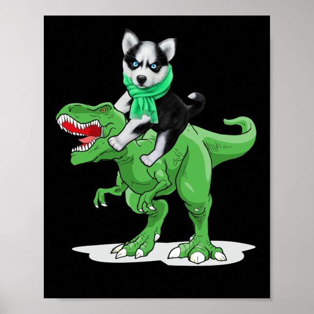 Póster Halloween en Guay de los dinosaurios de los perros (Frente)
